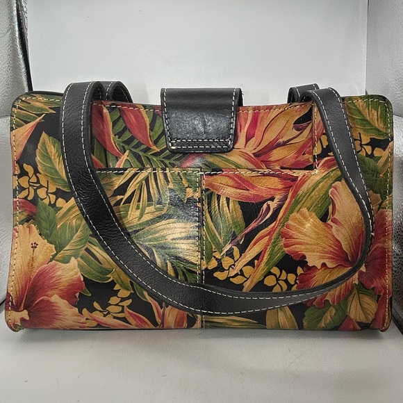 Patricia Nash satchel handbag purse leather multicolor Rienzo tropical escape - Picture 4 of 13